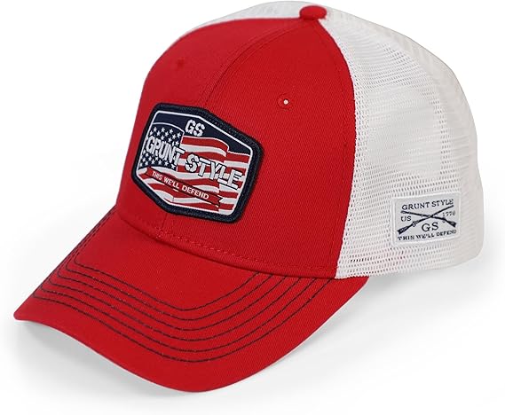 grunt style - old glory patch hat logo detail