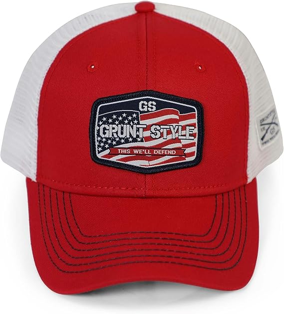 grunt style - old glory patch hat red