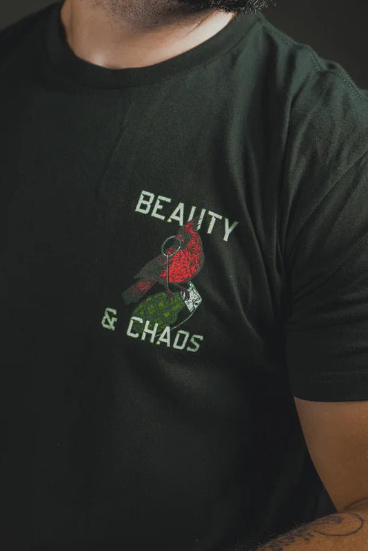tango charlie - beauty and chaos black tee front