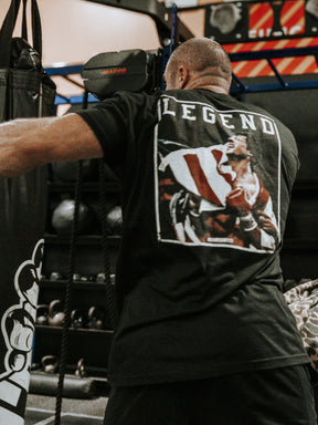 born united - legend balboa t-shirt back on model