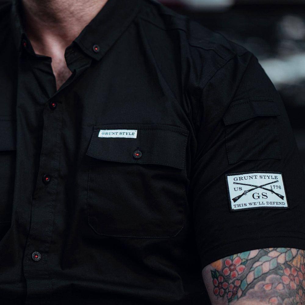 grunt style - crossed rifle logo detail shirt