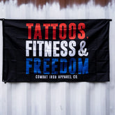 Tattoos, Fitness & Freedom USA B 3' X 5' Wall Flag