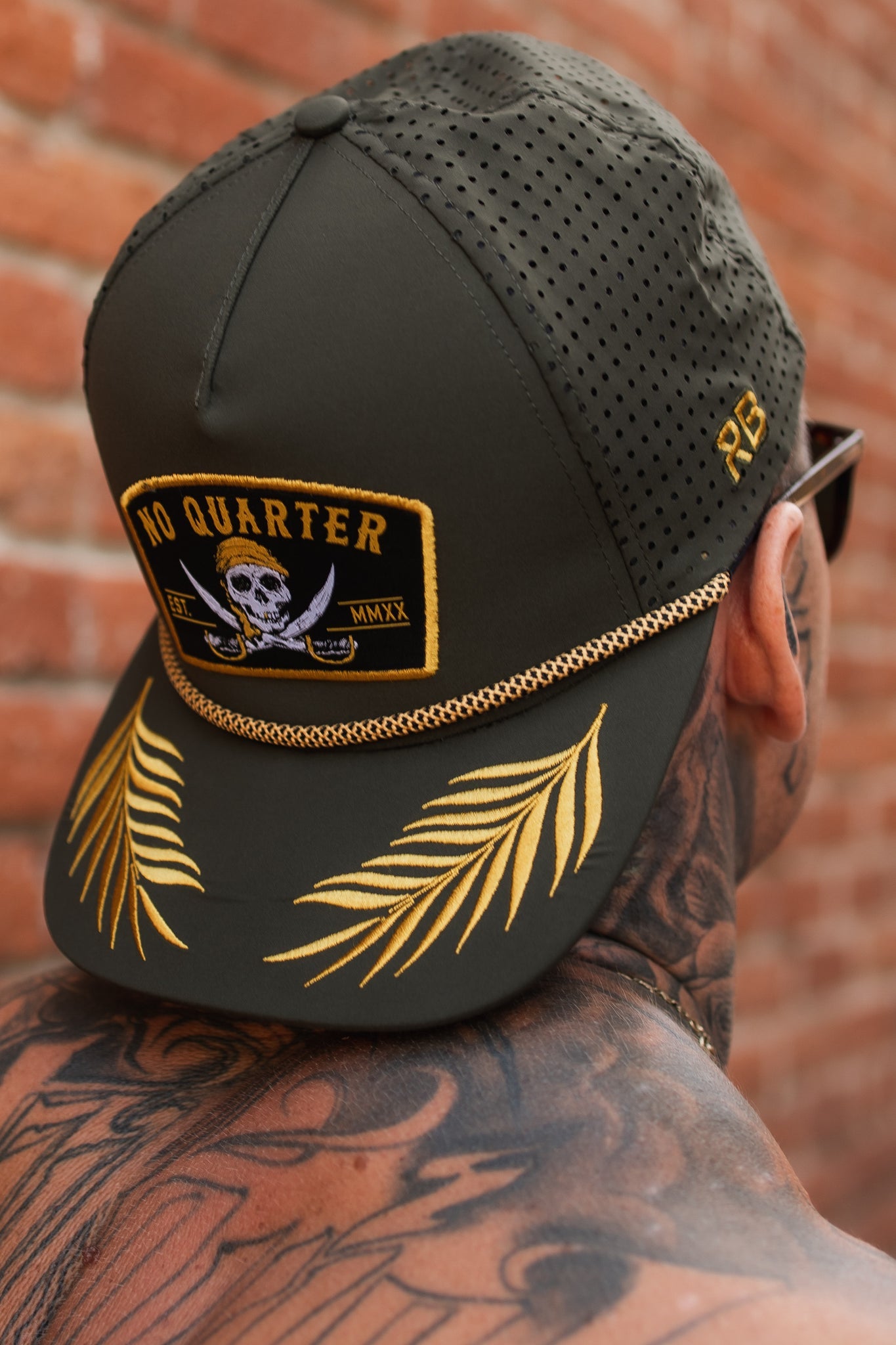 relentless betrayal - no quarter olive perforated snapback