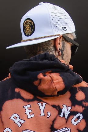 relentless betrayal - burn the ships whiteout snapback on men's model