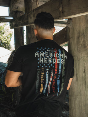 born united - american heroes tee back on model