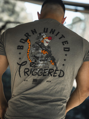 born united - unisex triggered t-shirt back