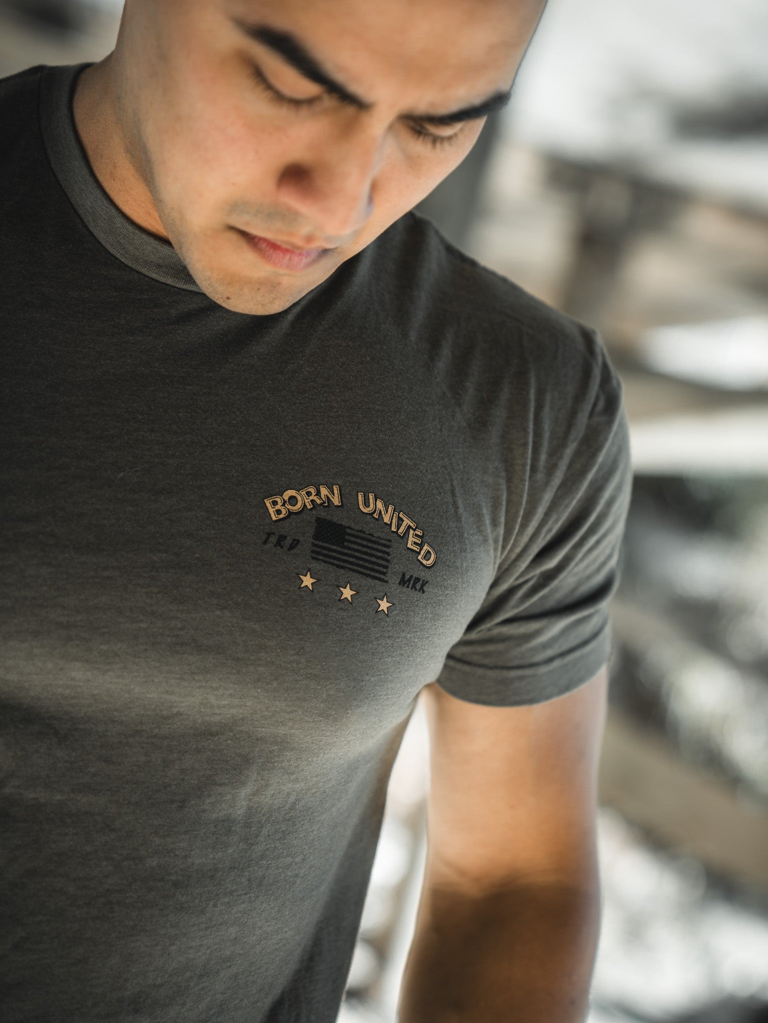 born united - huntin' t-shirt front on model