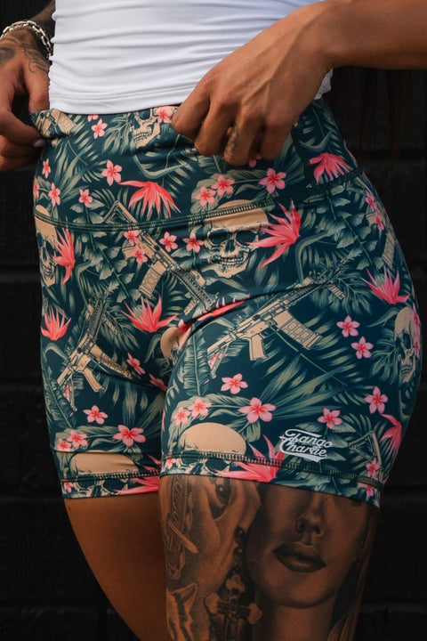 Women's High-Waisted Seamless Front Compression Training Shorts | Aloha AR