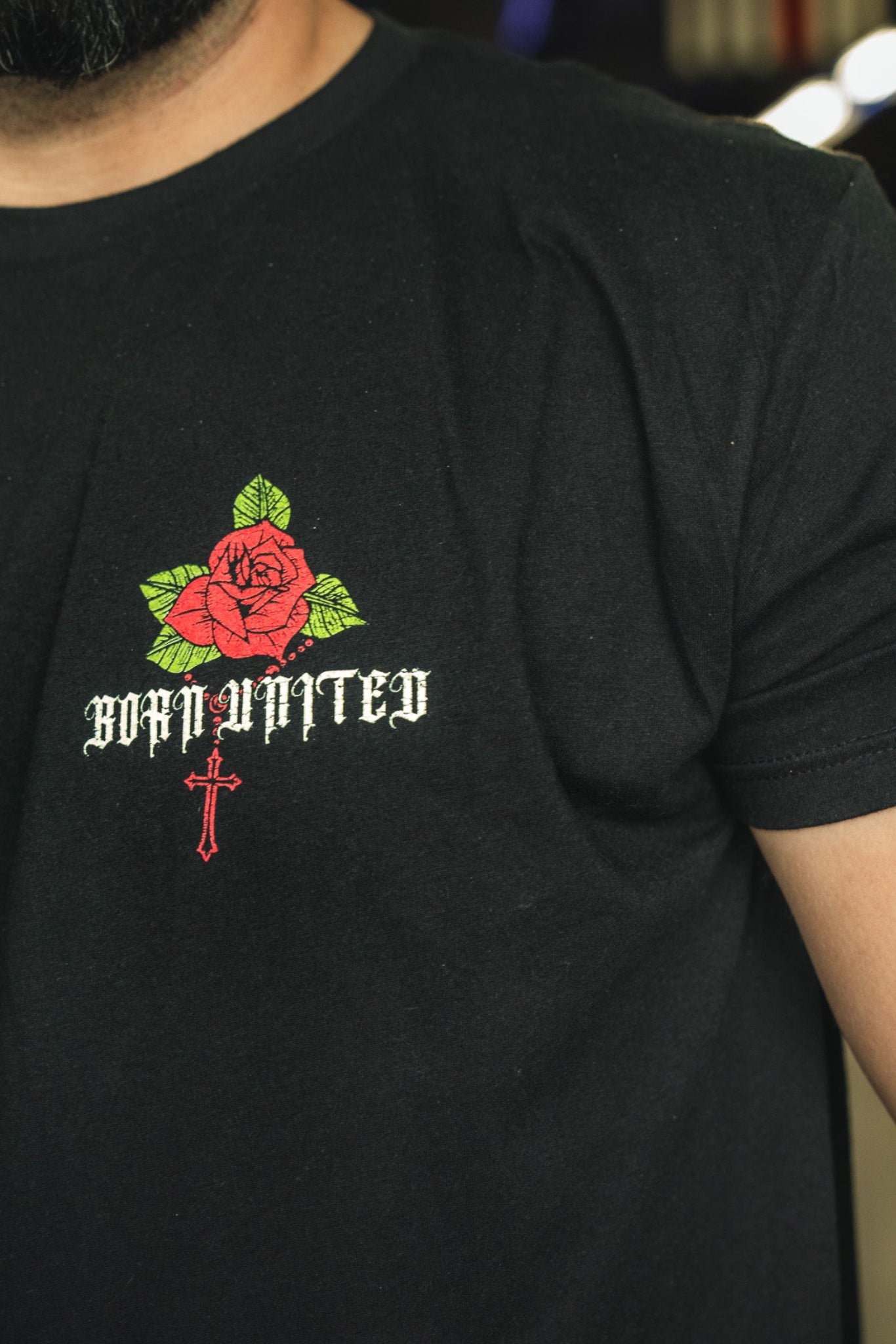 born united - war hands tee logo detail