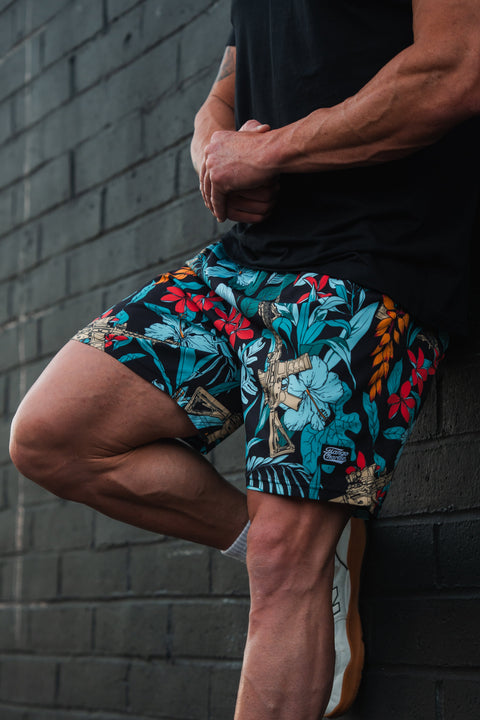 Men's Performance Training Shorts | 5.5"- Tactical Tropic
