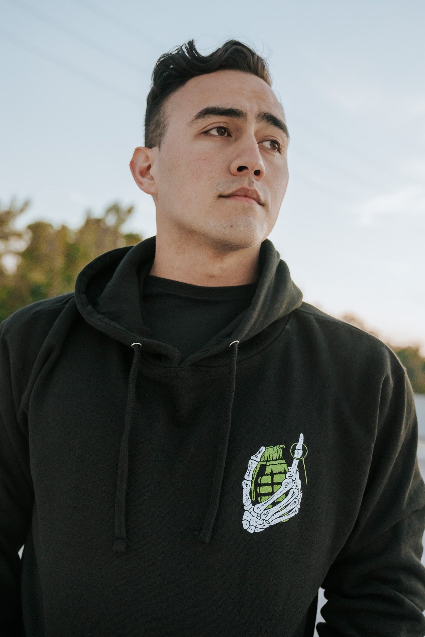 born united - full send hoodie front on model