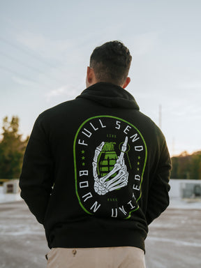 born united - full send hooded sweatshirt back on model