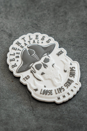 relentless betrayal - loose lips sink ships pirate velcro patch