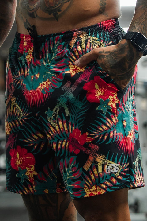 Men's Performance Training Shorts | 5.5"- Tropical Assassin