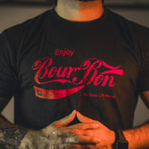 Bourbon "Sip Slow, Lift Heavy" Black T-Shirt