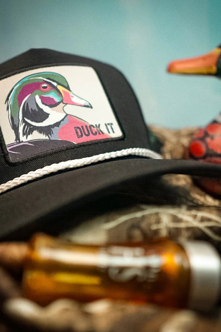 mucker bucket - duck it og wood duck curved snapback hat