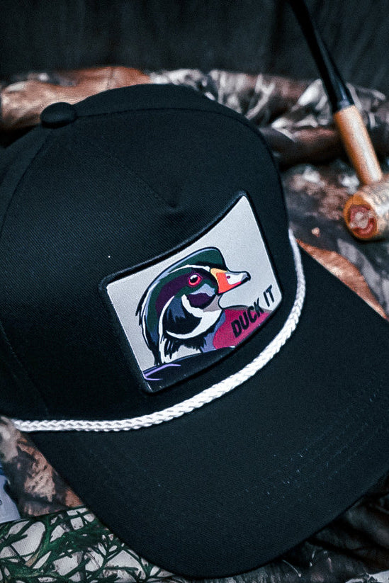 mucker bucket - duck it og wood duck hat top view