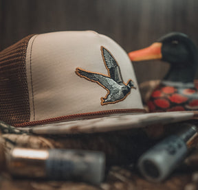 mucker bucket - camo duck bucket hat closeup