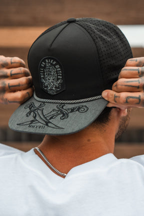 relentless betrayal - hell or high water gray flat bill snapback hat