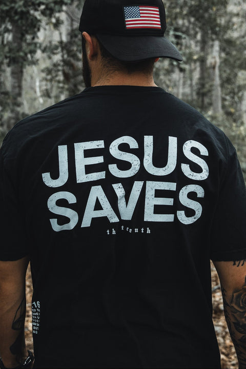 Jesus Saves - Black Tee