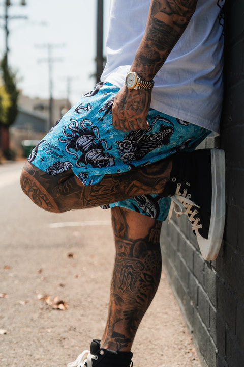 Premium Mesh Shorts | 5.5"- Davy Jones