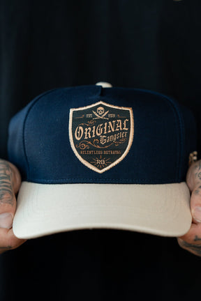 relentless betrayal - og navy two toned snapback hat