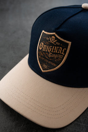 relentless betrayal - og navy curved brim snapback hat