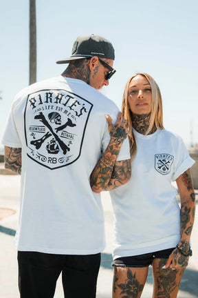 relentless betrayal - unisex pirate's life for me tee on male and female models