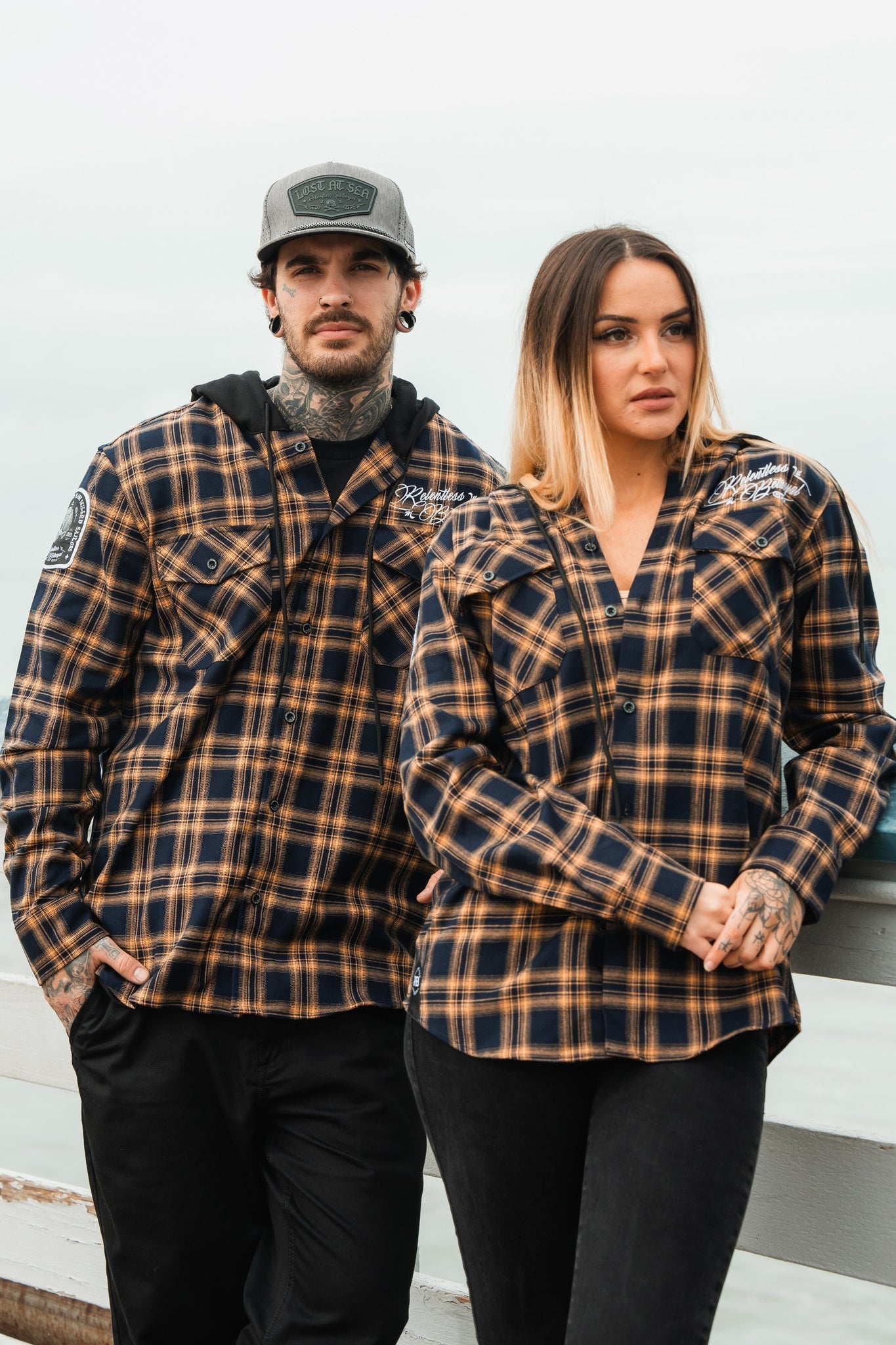 relentless betrayal - unisex skilled sailor premium hooded flannel