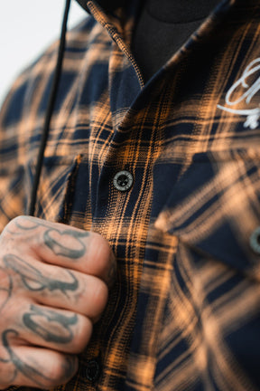 relentless betrayal - skilled sailor branded button flannel