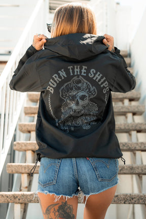 relentless betrayal - pirate skull windbreaker jacket