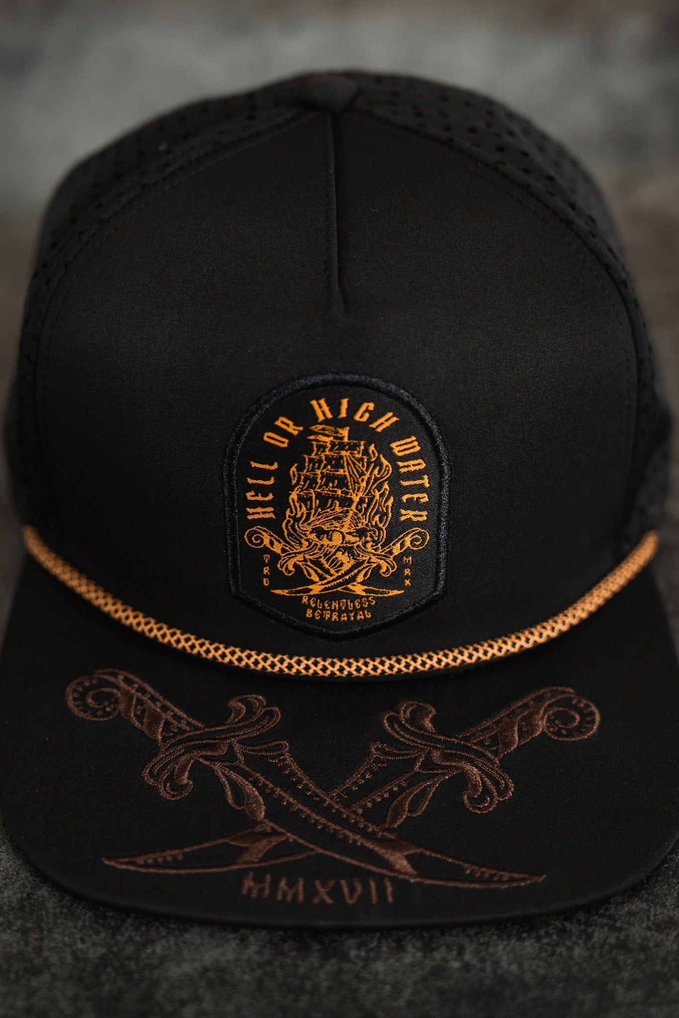 relentless betrayal - hell or high water flat bill hat