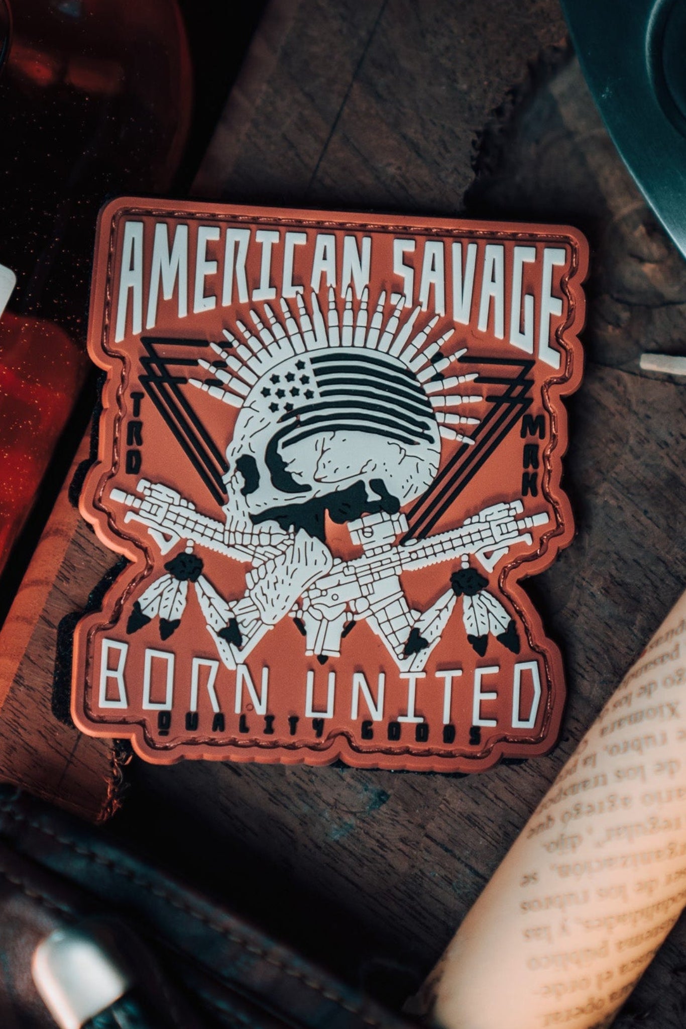 born united - american savage pvc patch