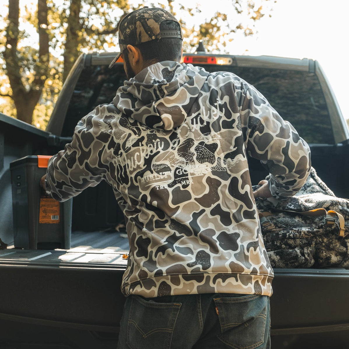 Duck Hunter Design-Premium Athletic Duck Camo Hoodie