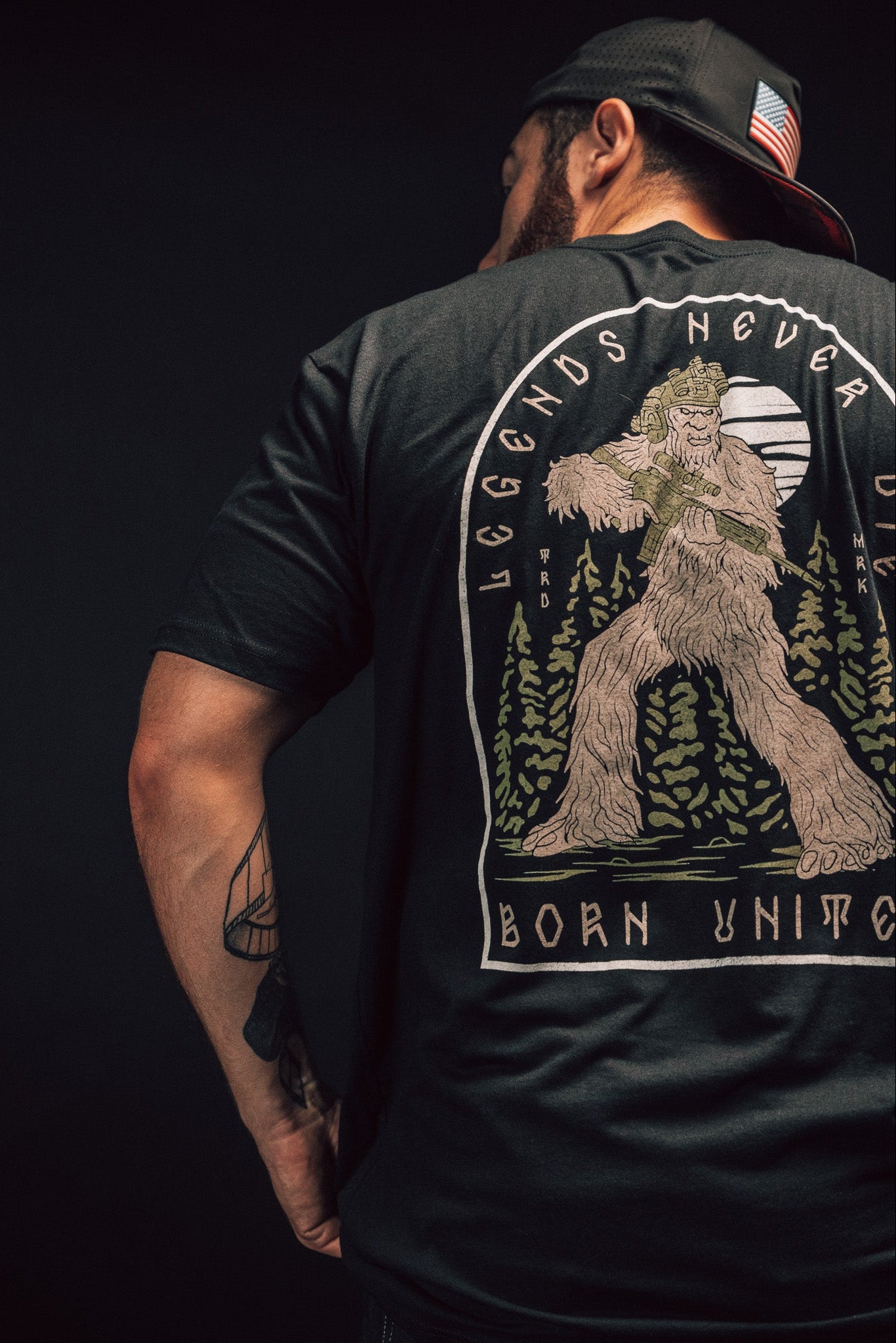 born united - legends never die t-shirt on model