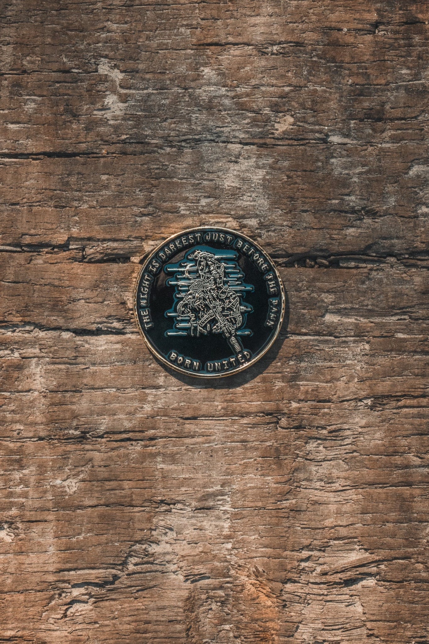 born united - patriotic challenge coin