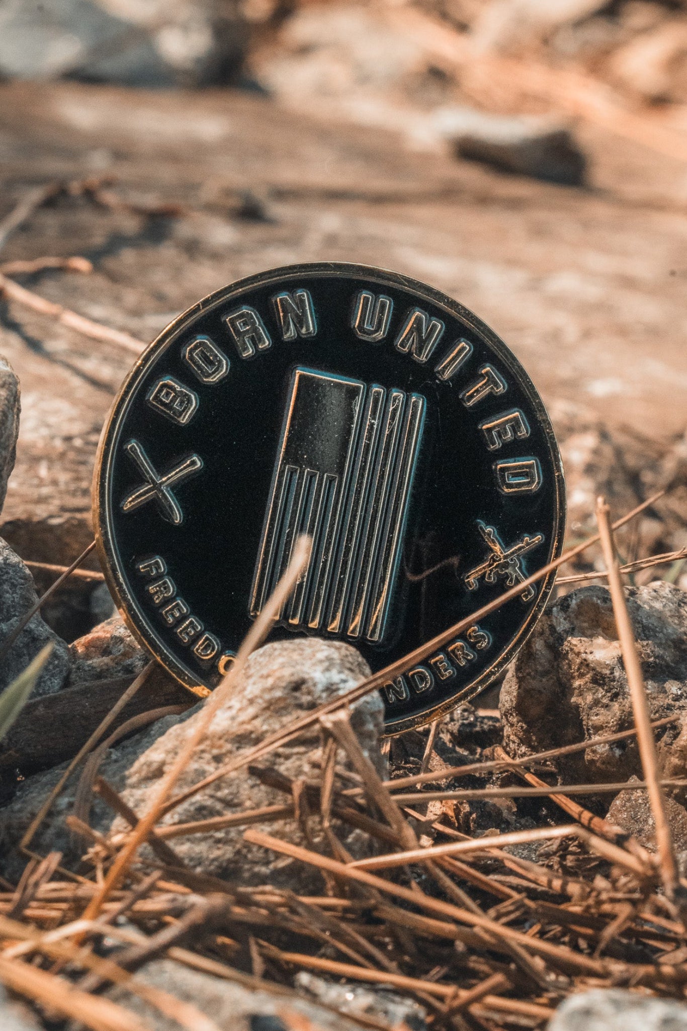 born united - logo pressed challenge coin