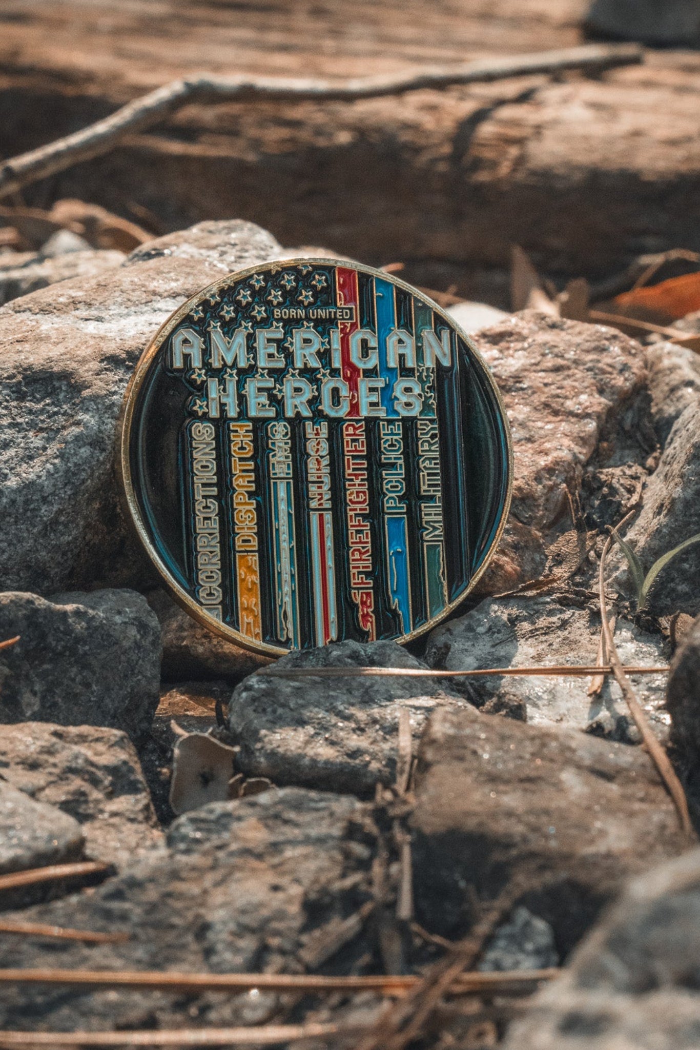 born united - american heroes first responders challenge coin