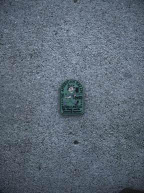 The American Dream PVC Patch by Born United Private Label, featuring an eagle logo and "The American Royal Born United, Quality Service" text, is displayed on a rough gray concrete surface.