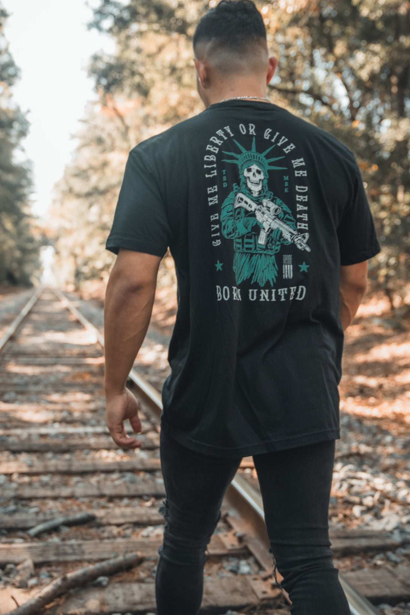 born united - black liberty or death t-shirt back