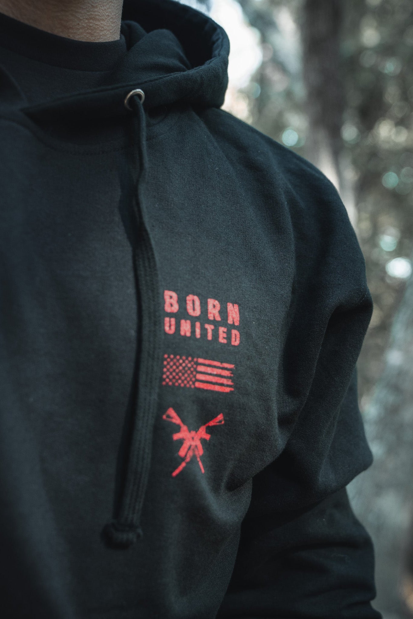 born united - logo detail hoodie