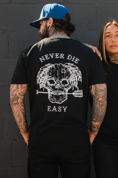 Never Die Easy Black Tee