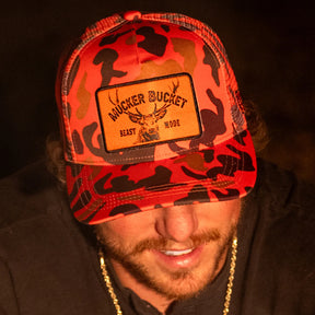 "Beast Mode" Orange Camo Trucker Bucket