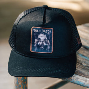 mucker bucket - wild bacon og hog trucker hat front view