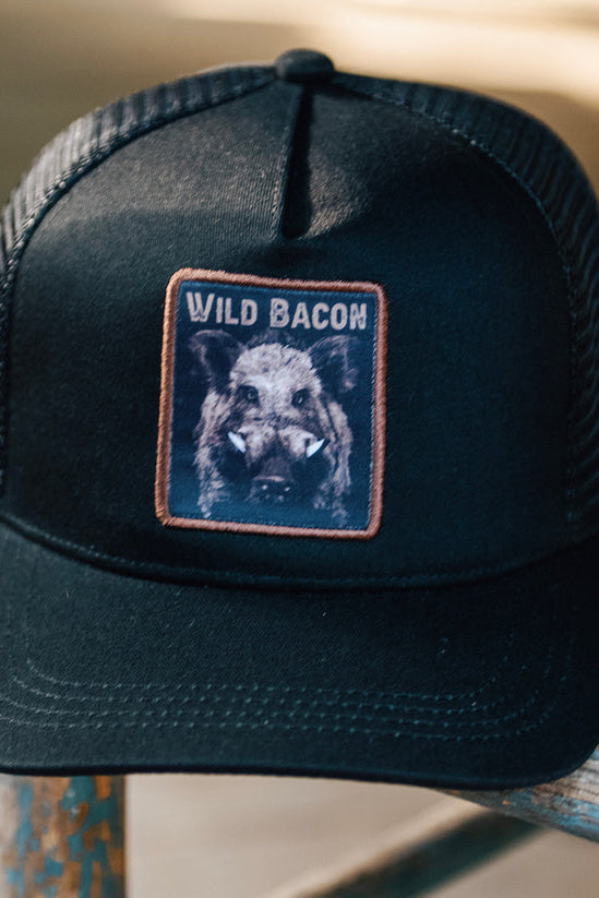mucker bucket - wild bacon og hog trucker hat front view