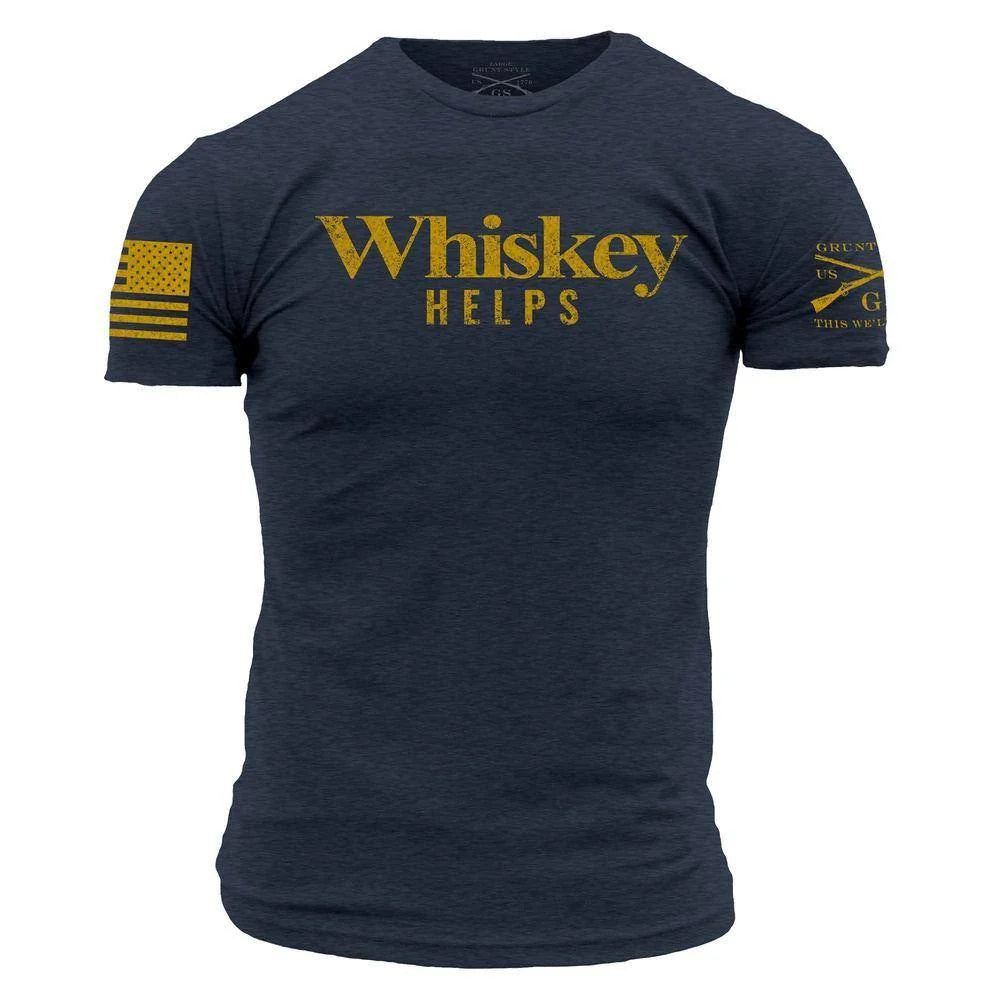 Grunt Style - Whiskey Helps T-shirt in Navy