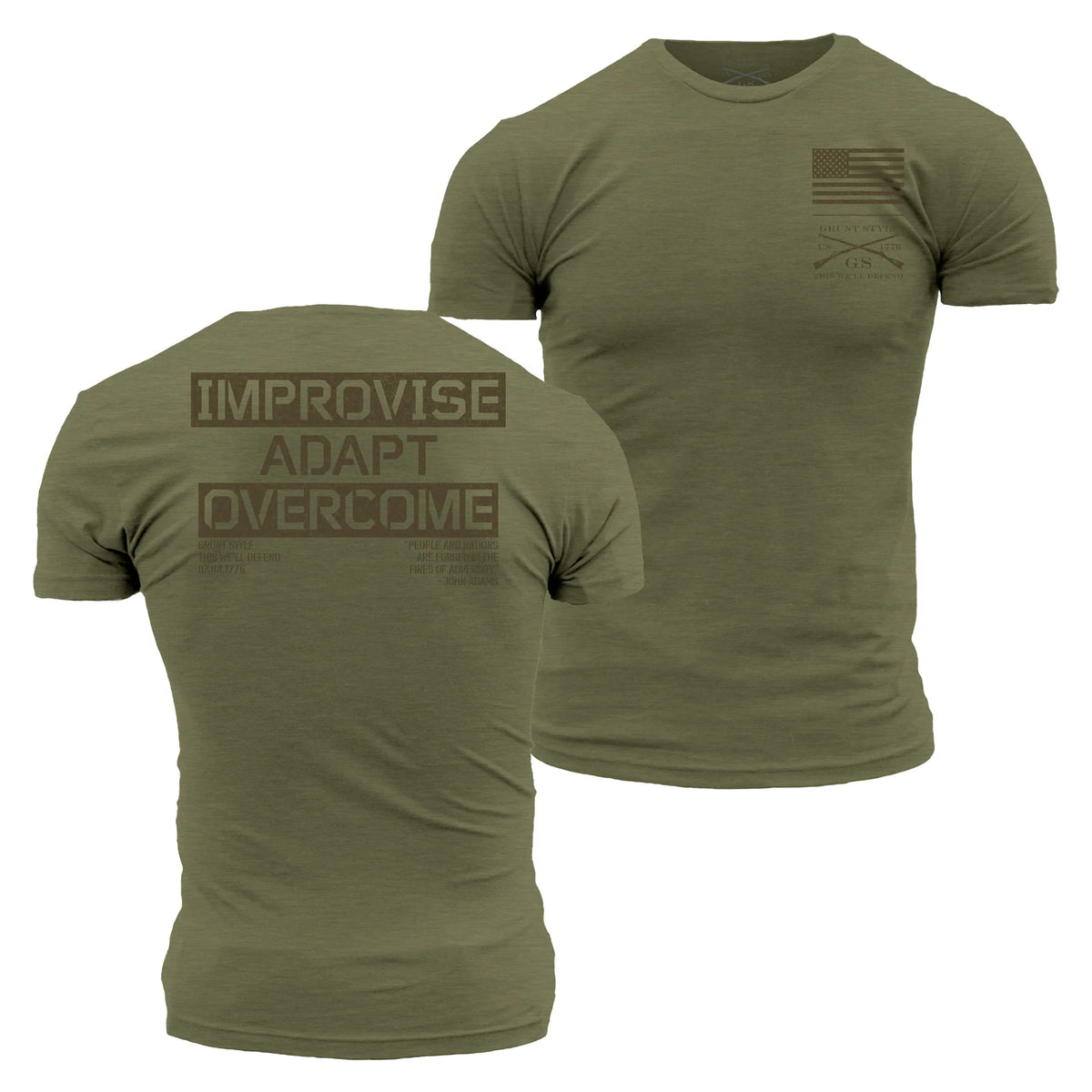 Improvise Adapt Overcome Tee- Military Green