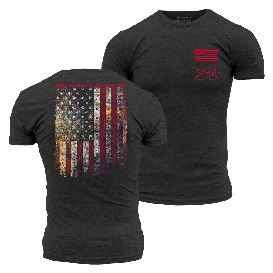 grunt style - double sided american flag t-shirt