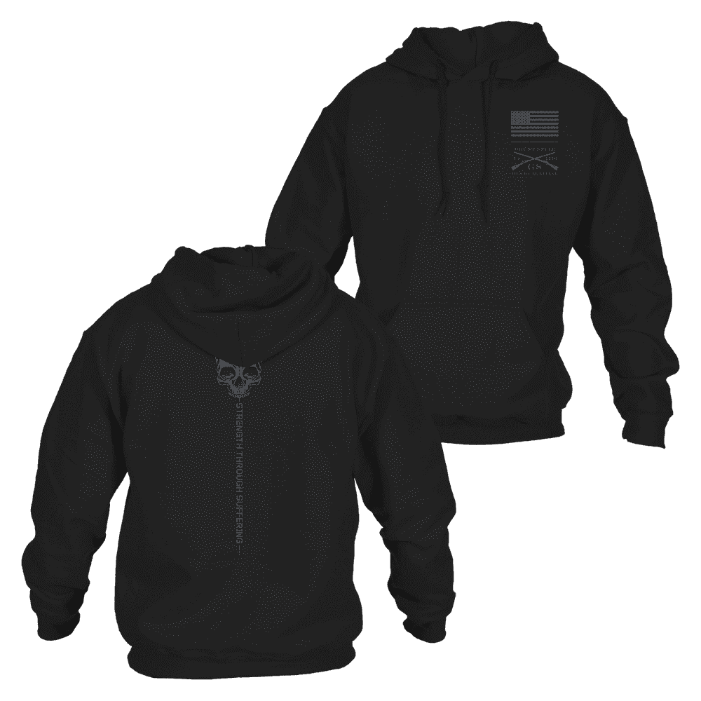 Men's Strength Through Suffering Hoodie- Black