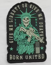 born united - liberty or death pvc patch